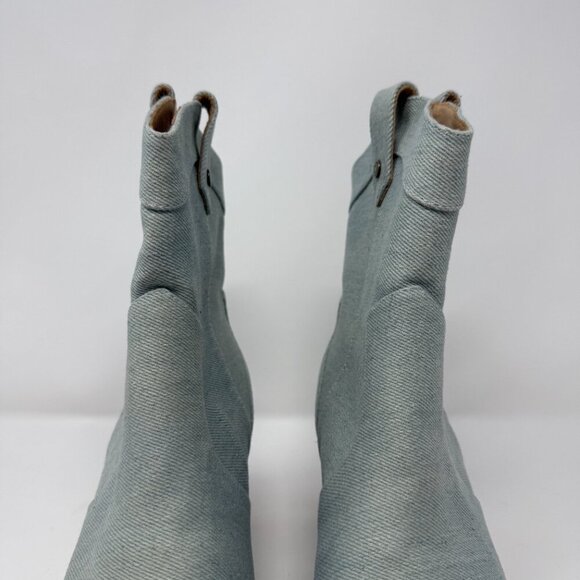 7 For All Mankind Denim Western Cowboy Boot Women's 9 Blue Festival Boho NWOB - Picture 5 of 16